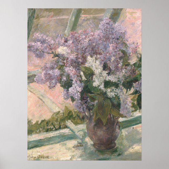Poster Lilacs in Window by Mary Cassatt American Painter (Frente)