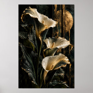 Poster Lilases-Calsa Brancas com Parede Botânica de Círcu