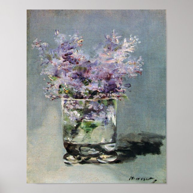 Pôster Lilases em um Vidro Edouard Manet de Belas Artes (Frente)