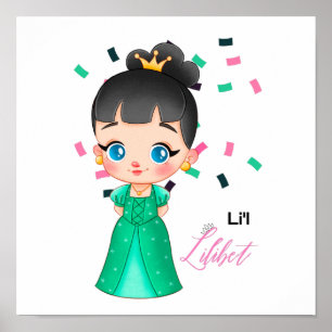 Poster Lilibet batizada de "Emerald Princess Gifts for Gi