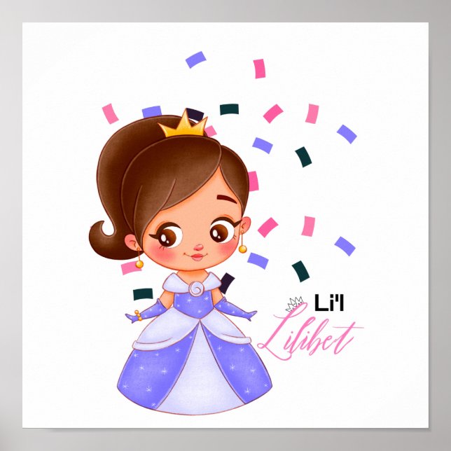 Poster Lilibet batizado de Princesa Roxa Presente para Ra (Frente)