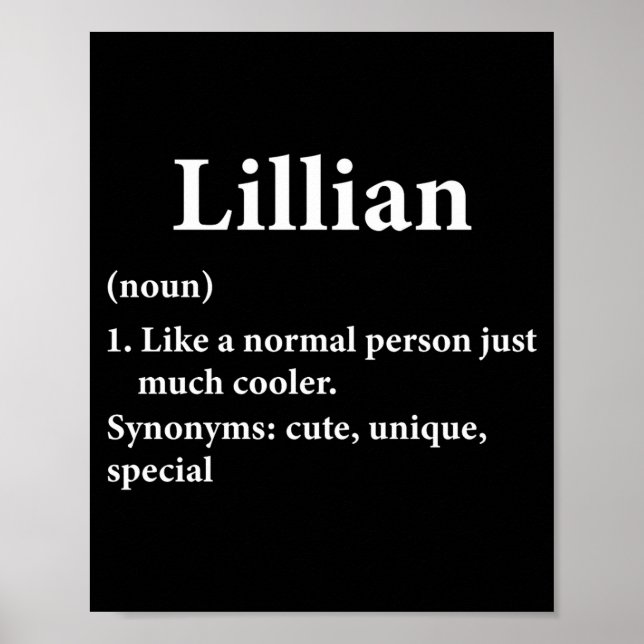 Poster Lillian Name Definition Funny D  (Frente)