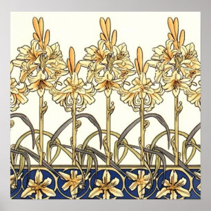 Pôster Lily Border por Alphonse Mucha