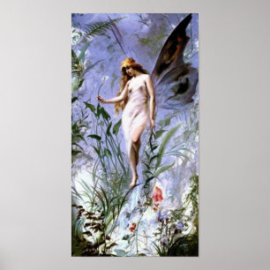 Pôster Lily Fairy Vintage Fine Art de Luis Falero Impress