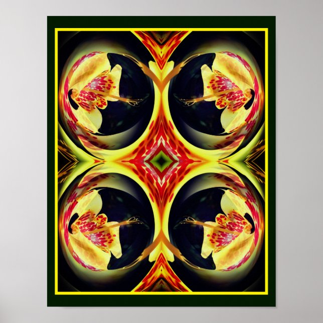 Poster Lily Floral Abstrato Art (Frente)