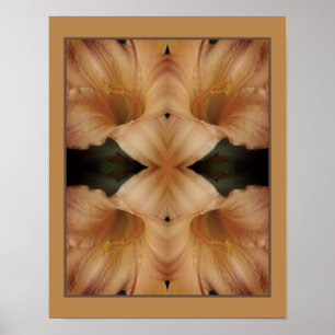 Poster Lily Laranja Flower Close Mirror Abstrato