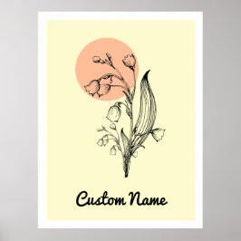 Poster Lily of the Valley May Birth Month Flower Minimal