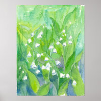 Lily of the Valley Watercolor Flowers