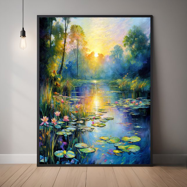 Poster Lily Pond inspirado no Monet no Impressionista do  (Criador carregado)