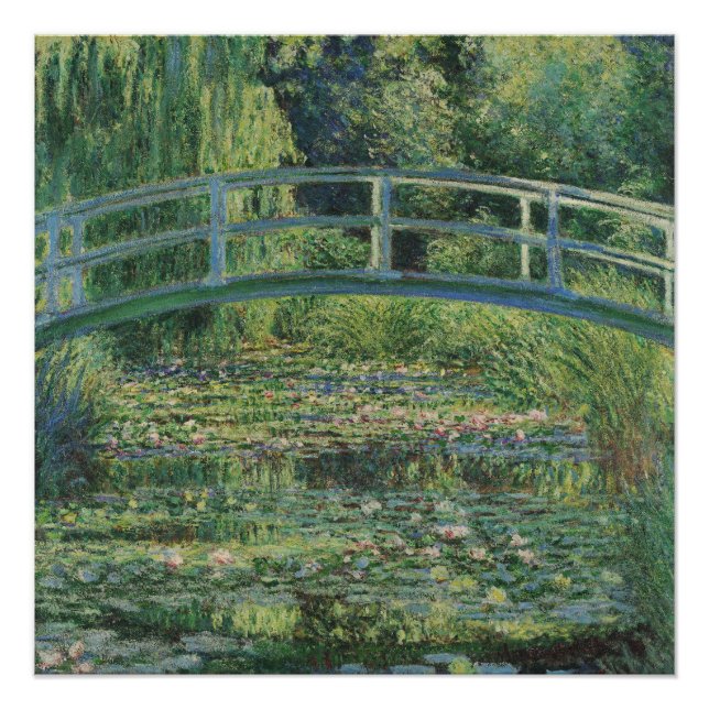 Pôster Lily Pond, Painting Oil Landscape, Monet (Frente)