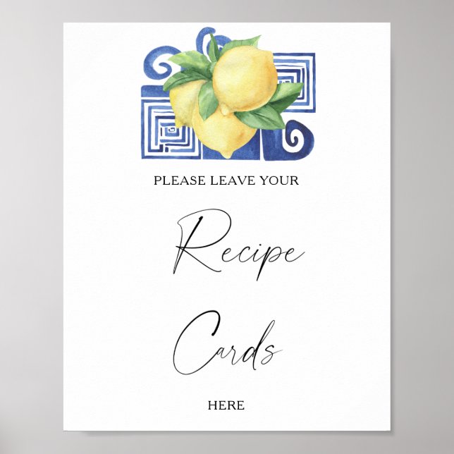 Poster Lima Citrino - Seu cartão de receita aqui (Frente)