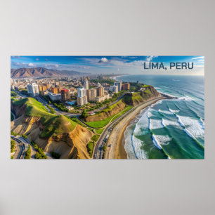 Poster Lima de texto personalizado, Peru