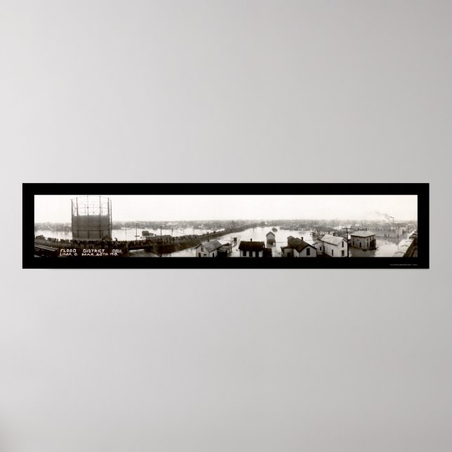 Poster Lima OH Flood District Photo 1913 (Frente)