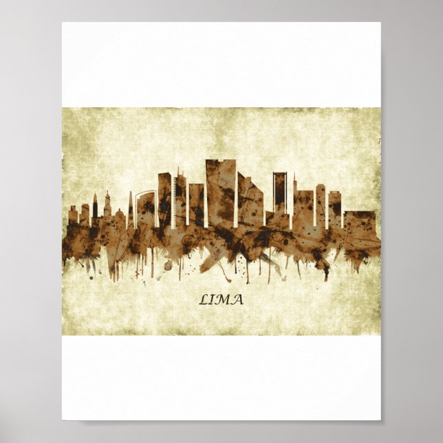 Poster Lima Peru Cityscape (Frente)