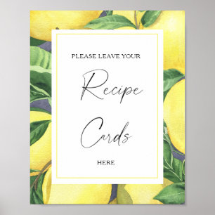 Poster Limão Cítrico - Seu cartão de receita aqui