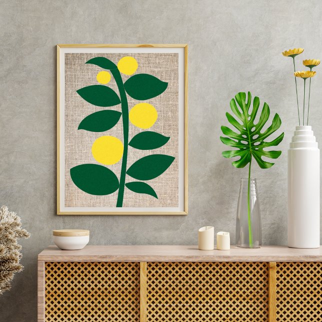 Poster Limão Citrus Tree II Branch Yellow Green Abstrato (Criador carregado)