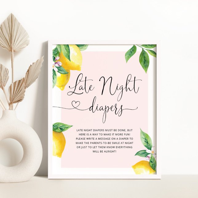Poster Limão cor-de-rosa fraldas noturnas (Criador carregado)