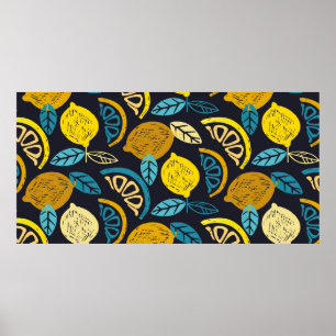 Poster Limão de Citrus limon doodle modelo desenhado à 