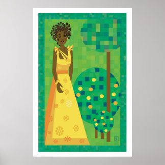 Poster Limão e lima - menina em um jardim