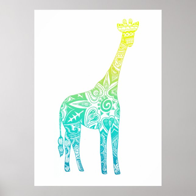 Pôster Limão e Turquoise Giraffe (Frente)