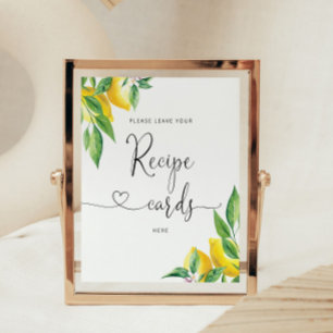 Poster Limão Elegante deixe seu cartão de receita aqui