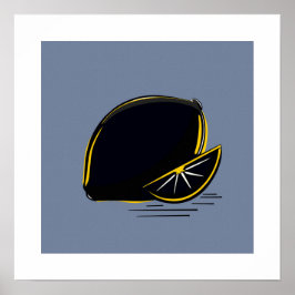 Poster Limão Escuro – Arte Gráfica Minimalista