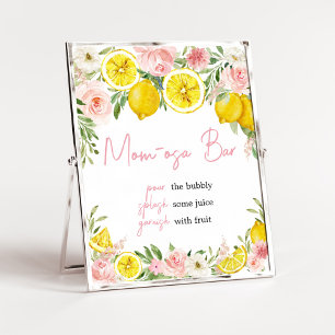 Poster Limão Floral Cor-de-rosa Bar da Mãe Osa