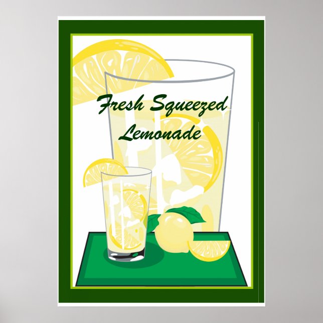 Poster Limão Limão Limonada Limonada fresca espremida 20x (Frente)