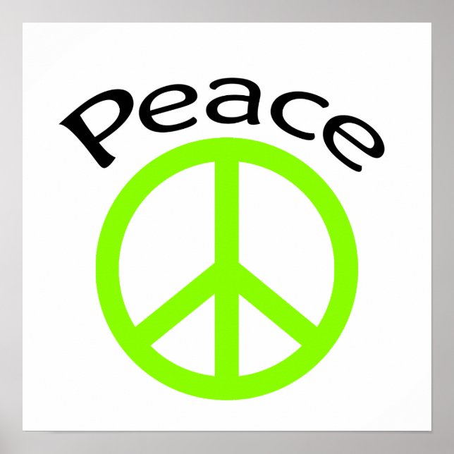 Poster Lime Green Peace & Word (Frente)