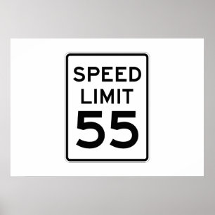 Poster Limite de velocidade sinal de 55 MPH