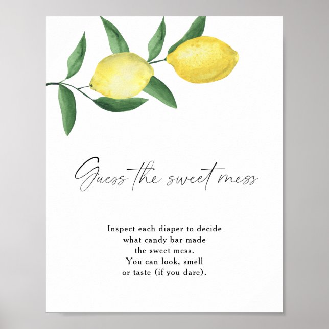 Poster Limões - adivinha a doce bagunça (Frente)