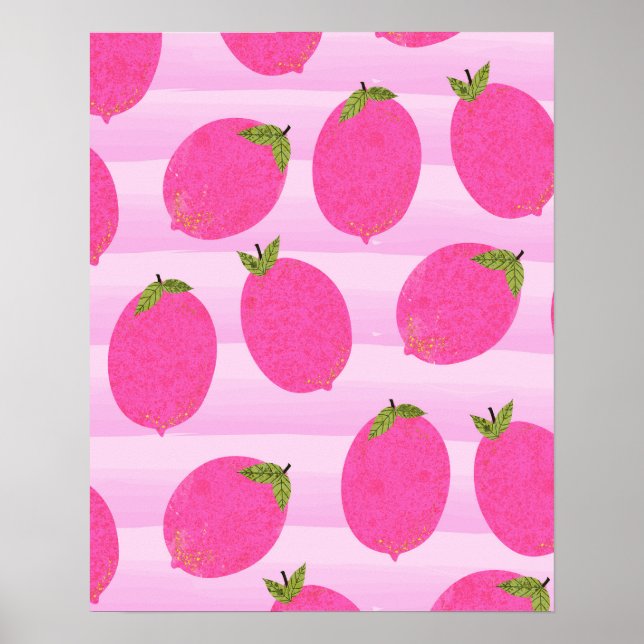 Poster Limões cor-de-rosa Fruta Brilhante (Frente)