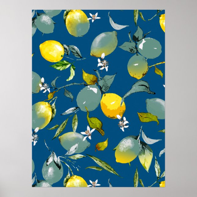 Poster Limões de aquarelas 29 (Frente)