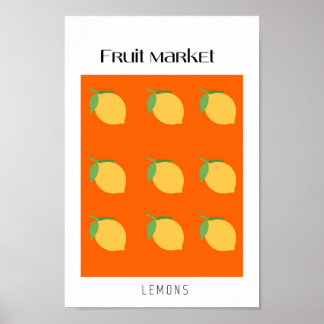 Poster Limões do mercado fruta