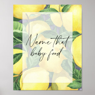 Poster Limões e folhas - dê nome a essa comida de bebê