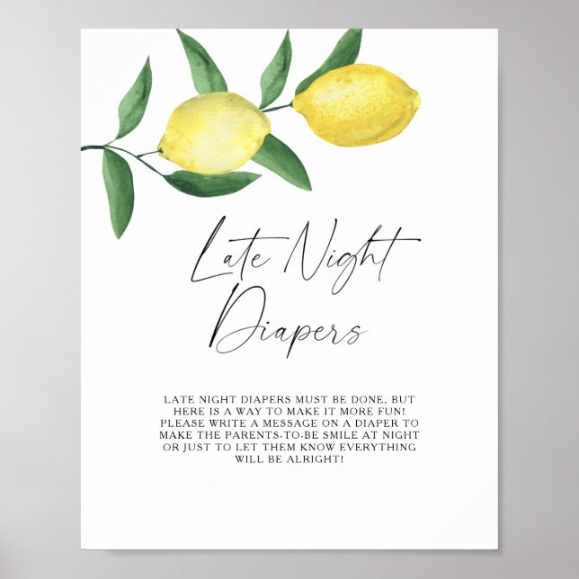 Poster Limões - Jogo de fraldas tarde da noite (Frente)