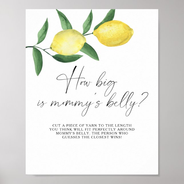 Poster Limões - quão grande é o jogo da barriga de mamãe (Frente)