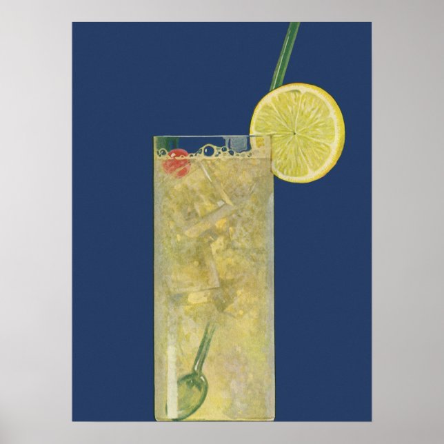 Pôster Limonada ou Refrigerante de Frutas Vintage, Bebida (Frente)