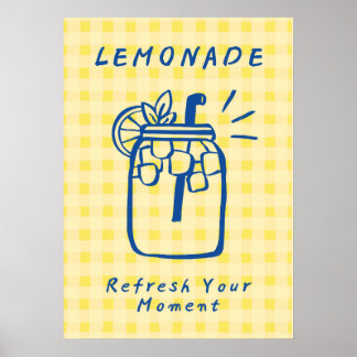 Poster Limonada suco fresco cartaz de parede de café cozi