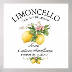 Poster Limoncello Itália Costa Amalfi
