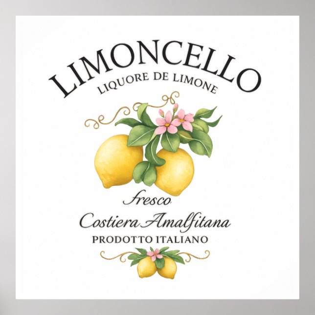 Poster Limoncello Itália Costa Amalfi (Frente)