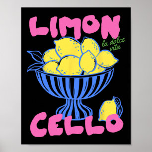 Poster Limoncello Itália Limões Viagem de Férias Costa Am