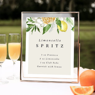 Poster Limoncello Spritz Recebe Sinal Cocktail Imprimível