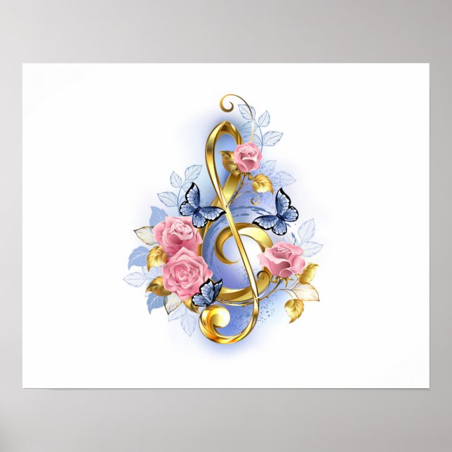 Poster Limpa de árvore com rosas cor-de-rosa (Frente)