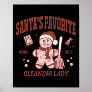Poster Limpadora Favorita do Papai Noel Natal Retro Casa