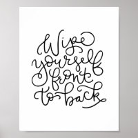 Limpe-se da frente para trás no banheiro engraçado