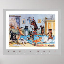 Pôster Limpeza de primavera por Louis Wain (1860-1939)