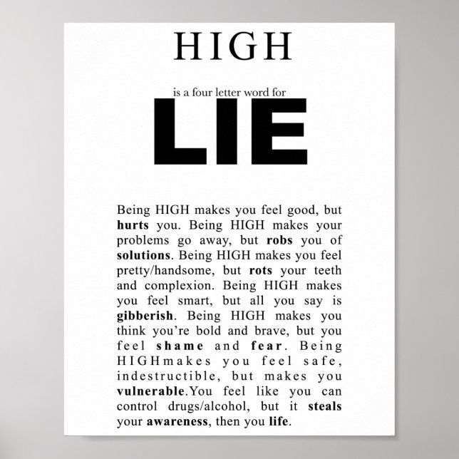 Poster Limpo e Sober (Frente)