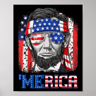Poster Lincoln 4 De Julho Merica Men Women American Flag