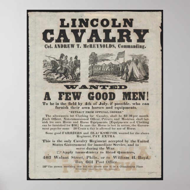 Pôster Lincoln Cavalry (Frente)